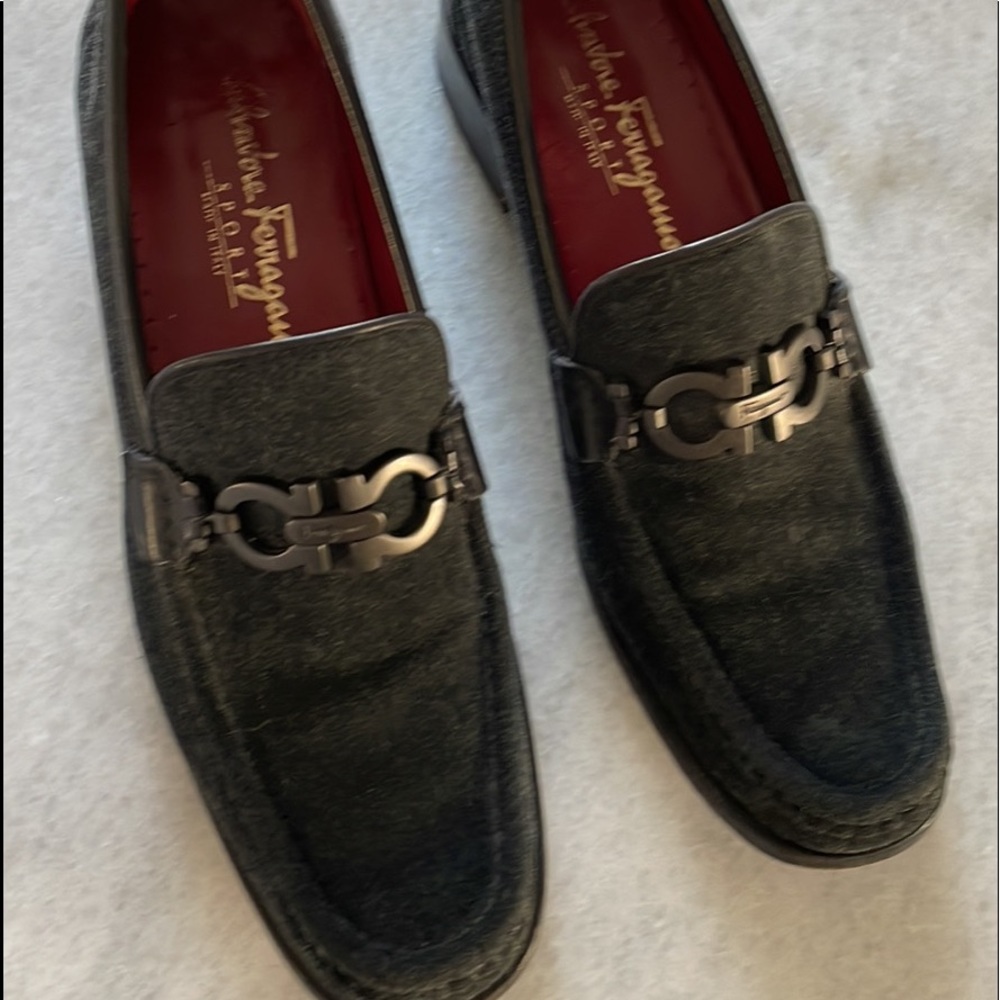 Salvatore Ferragamo Heather Gray Loafers